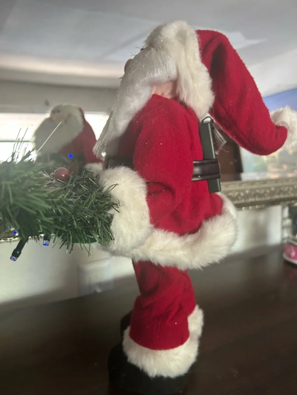 Classic Red Santa Garland Figurine Holiday Decor - Unbranded